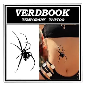 Waterproof Spider Tattoo Pattern Temporary Tattoos Women, 2 Sheets