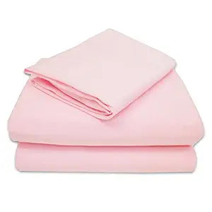 TL Care 100% Natural Cotton Jersey Knit 3-Piece Toddler Sheet Set, Pink, Soft Breathable, for Girls