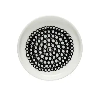 MARIMEKKO Oiva Siirtolapuutarha Small Plate  Refine Your Kitchen Dcor with Our Iconic Black & White Stoneware  Stylish Dessert Plate to Elevate Your Dining Experience (8,5 cm)