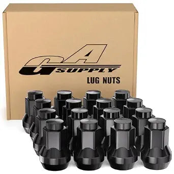 GAsupply M10x1.25 Lug Nuts ATV Black, 14mm Hex 1.2" Tall Cone Seat, 16 Pcs