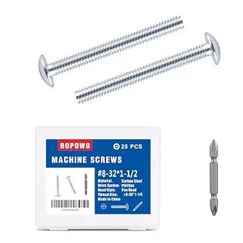 Machine Screws - 8-32 x 1-1/2" M4x3825pcs, Perfect Fit for Knob and Pull Installation, Machine Thread Screws for Drawers & Doors