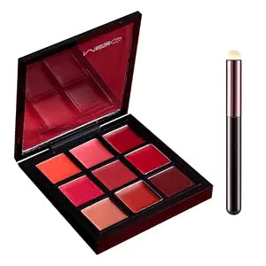 9-Color Lipstick Palette with Applicator ï¿½ï¿½ï¿½ Velvet Matte Lip & Chee