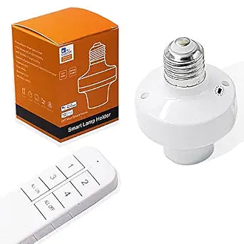 QIACHIP Wi-Fi Smart 2.4G Remote Control Light Socket E26 E27 Bulb Socket Adapter, eWeLink APP Remote Timing, Compatible with Alexa and Google