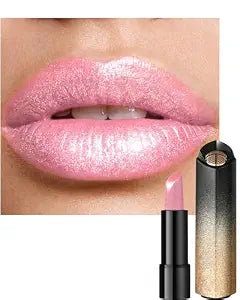 Metallic Pink Glitter Lipstick for Women, Long Lasting Shine Sparkle Diamond Creamy Lipstick, Shimmer Waterproof Smudge-Proof LipGloss, Lightweight High Pigment Lip Stain Women's Day Lip Makeup-01