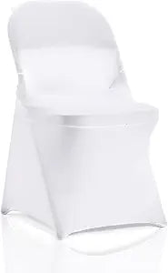 bricia 12 PCS White Stretch Spandex Folding Chair Slipcovers, Dining Room Chair Covers Stretch Chair Slipcovers Protector for Wedding, Banquet, and Party