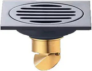 4 Inches Floor Shower Drain, Stainless Steel, Brushed Nickel, Removable Hair Strainer, Tiled Insert Grate with Brass Sewer Backflow Preventer for Bathroom Kitchen Liquid Waste