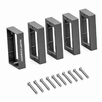 ReceptXtenders 3/4" Single Gang Outlet Box Extender, UL Listed Electrical Box Spacer for Outlets & Switches, Gray, 5 Pack with Screws
