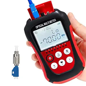 Fiber Optic Cable Tester Portable Optical Fiber Power Meter FC/SC/ST Universal Interface Integrated OPM, VFL, and RJ45 Functions Li-ion Battery USB Charge (OPM&VFL-Li)