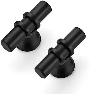 Ravinte Matte Black T-Bar Handles, Cabinet Pulls, Single Hole, 15 Pack