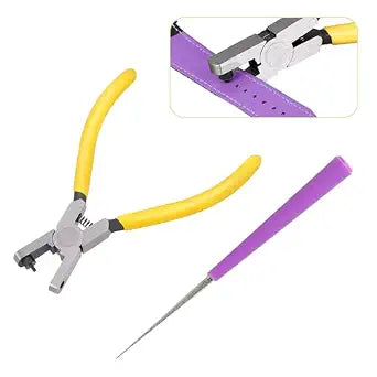 2 Pcs Band Leather Punching Pliers 2.0 mm Belt Punch Tool,Shoe Hole Puncher