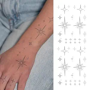 Star Temporary Tattoo Twinkle Celestial Semi Permanent Tattoos