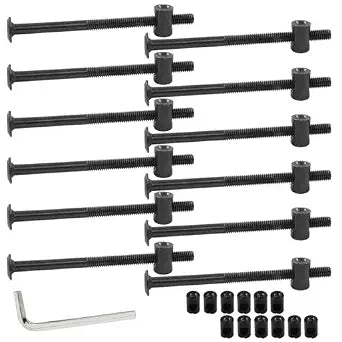 Biaungdo M6 x 90mm Hex Drive Socket Furniture Barrel Screws, Black, 12 Pcs