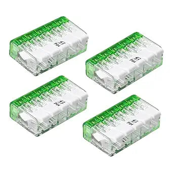 5 Port Electrical Lever Nuts, 5 Conductor AWG 12-24 Transparent Body Splicing Wire Connector with Levers - Pack of 25