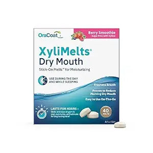 Oracoat XyliMelts for Dry Mouth Relief with Xylitol 40 Ct, Berry Smoothie