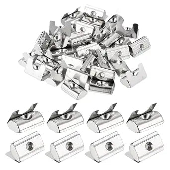 uxcell 30Pcs M4 T Nuts Roll in Spring, T Nut with Spring Sheet Carbon Steel Nickel Plated for 3030/4040 Series Slot Aluminum Profile