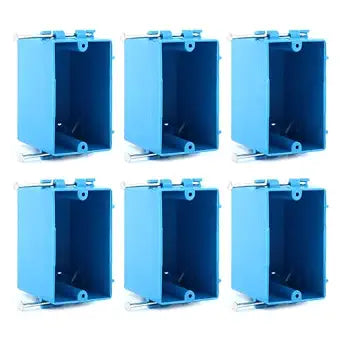 6pcs New Work Box 1 Gang - Single Gang Electrical Outlet Box, 18 cu. in