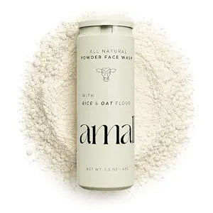Amallow - Enzyme Powder Face Wash - Gentle Exfoliating Powder-to-Foam Cleanser with Rice Powder, Papaya Enzymes & Oat Flour - Facial Cleanser for Sensitive Skin
