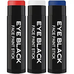USA TRI-COLOR EYE BLACK STICK, Red White And Blue Anti-Glare Eyeblack For Baseball Football Softball Lacrosse Accessories, Sweat-Proof Eye Black Grease Paint, Smooth & Long Lasting, Rich Color