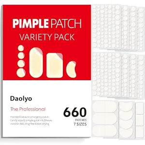 Daolyo 660 Count Pimple Patches - Hydrocolloid Acne Patches for Face & Body
