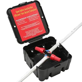 Black Open Splice Junction Box (1 Pack)Open Splices Repair Open Splices, 5 Second Installation Splice Box, Wire Electrical Junction Box with Cover V0 Flame Retardant Rating(Highest Level) (1)