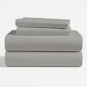 KRISHNA King Giza Egyptian Cotton Sheet Set 4 Piece, 100% Long Staple Cotton Luxury Hotel Bed Sheets, Ultra Soft Cooling Breathable, 18" Deep Pocket Fitted Sheet, Light Grey Solid