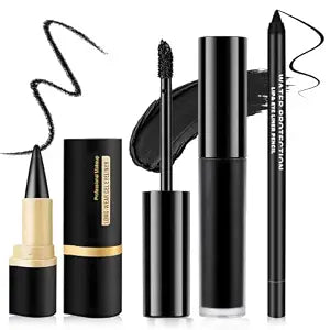 Black Lipstick Lip Liner Set Gel Eyeliner for Halloween Makeup