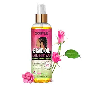 Braid Oil for Soothes Moisturizes Dry & Itchy Scalp- Braid Care for Dandruff and Thinning Edges- Braiding Scalp Oil for Locs & Twists Enhances Shine and Reduces Frizz Refreshes Dry Hair 8 fl oz