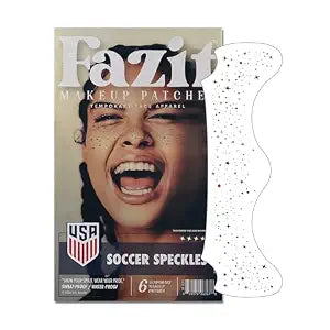 Fazit US Soccer Speckles ï¿½ï¿½ï¿½ Red, Blue & Silver Glitter Makeup Patches ï¿½ï¿½ï¿½ Waterproof & Sweat-proof Face Stickers ï¿½ï¿½ï¿½ Long-Lasting Game Day Glam, USA Spirit - Easy Peel & Apply Face Decals
