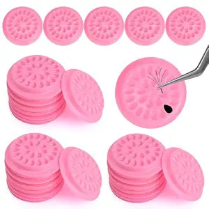 100 Pcs False Eyelash Glue Holders, Lash Trays, Disposable Lash Pads for Eyelash Extensions
