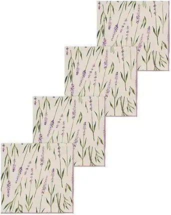 Now Designs by Danica Cloth Napkin Set of 4 - Lavender, 70% Cotton 30% Linen