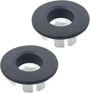 2Pcs Sink Overflow Ring Matte Black Bathroom Basin Trim Cover Caps