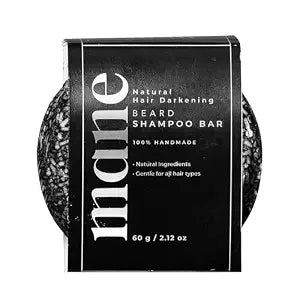 Mane Beard Shampoo Bar for Men | Natural Charcoal Beard Wash with Bamboo Charcoal, Ginseng & Shea Butter | Handmade Beard & Hair Care Soap Bar | Gentle, Sulfate-Free Grooming for All Hair Types