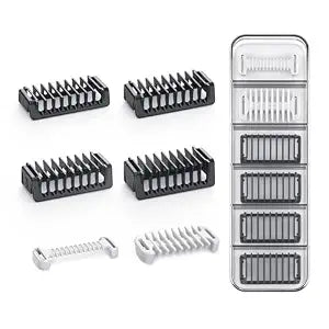 Guide Guards Set - 1/2/3/5mm Comb Attachments, Skin & Body Combs, with a Hard Case - Compatible with Obalde QP2724/QP2834/QP2520/30, QP2620/30, Pro Series, Convenient Storage with High Performance