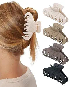 Mesovor 4 Pack 3.5" Double Row Teeth Claw Hair Clips for Thin Fine Hair