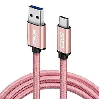 CBUS 6ft USB to USB C Cable Fast Charging Cord Type-C Compatible with iPhone 16/16e/15/Pro/Max/Plus, iPad 10, iPad Pro/Air/mini A17 Pro, mini 6 Heavy-Duty Braided (Pink Rose Gold)