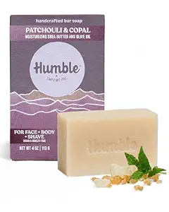 Humble Moisturizing Face & Body Bar Soap, Patchouli & Copal