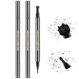 HOSAILY 2PCS Light&Dark Brown Freckle Stamp Pen Waterproof, Natural Lifelike Faux Freckles Stamp Stain maker Pen, Long Lasting Quick Dry Liquid Fake Freckle Pencil Magic for Face Sunkissed Makeup