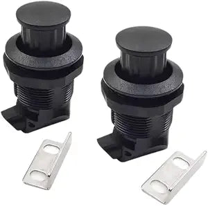 2Pcs Push Button Latch, Push to Close Latches for Perpendicular Door Configurations Latches - Push-to-Close Latches - Knob Stores Flush (Black)