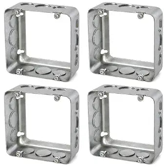 OHLECTRIC 4-11/16" Square Steel Work Box Extension Rings 1-1/2" Deep with Twelve 1/2" & 3/4 KO |Made from Galvanized Steel, Fire Rated| Ideal for Wiring Connections, Housing Receptacle & Switches