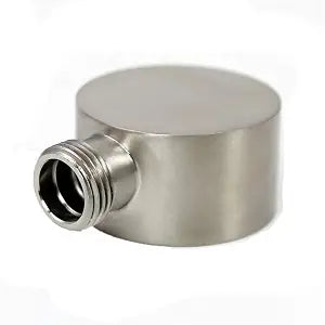 Brass 1/2" NPT Female Shower Hose Connector, Round Drop Ell Shower Elbow, Brushed Nickel