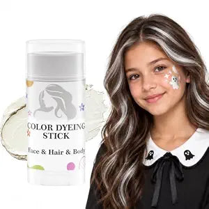 White Hair Dye Stick,Washable Hair Chalk for Women,Temporary Hair Color