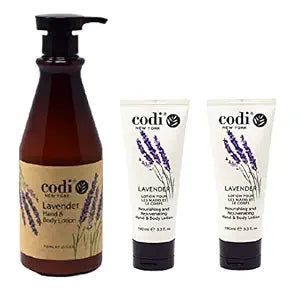 Codi Lavender Hand and Body Lotion 25 fl. oz / 750ml (1 bottle + 2 tubes)