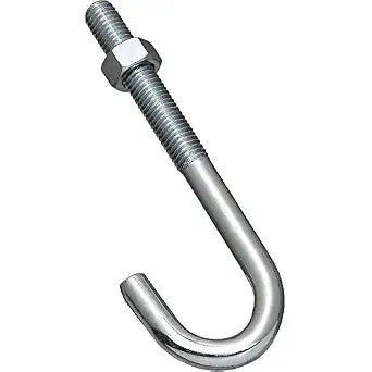 National Hardware J Bolt with Hex Nut, 1/2 in x 6 in, Steel, Zinc Plated