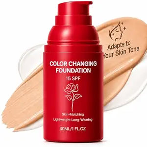 Korean Color Changing Foundation Auto Adjusting Tone Foundation for women, Self Adjusting Natural Finish, Blurs Imperfections & Fine Lines, Lightweight Makeup, 1.01 Fl Oz