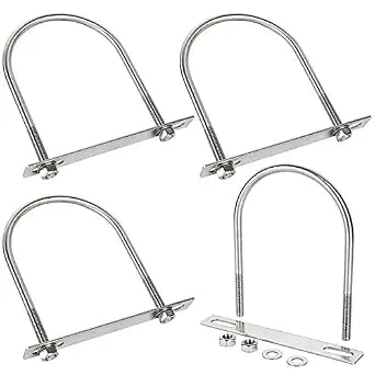 4Pack Square U-Bolts 4-1/2"(115mm) Inner Width, 304 Stainless Steel U Bolts M10 with Washers & Nuts for Replacement Parts and Accessories for Ski Boat, Fishing Boat or Sailboat Trailer