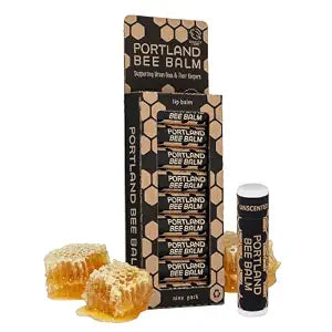 Portland Bee Balm Unscented Lip Balm Value Pack, Natural Beeswax, 9 Count
