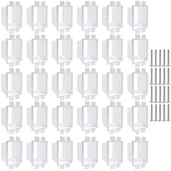30 PCS BE1-2 Electrical Outlet Box Extenders with 60PCS Screws, (1-Gang) Electrical Power Single Gang Box Extender Electric Box Extender 1 Gang Power Switch Receptacles Accessories