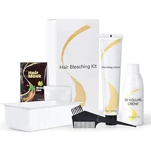Hair Bleach Kit, Hair Lightener for Dark Hair, Bleach Cream with Hair Mask