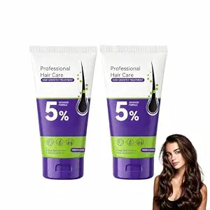 2Pcs 5% Hair Growth Scalp Massage Cream, Professional Hair Care Cream, Anti-Hairs Loss with Rosemary Biotin for Men & Women, Strengthens Hairs Roots & Ginger Root Extract Gel