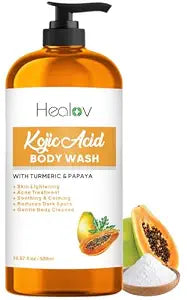 Kojic Acid Soap ��� Skin Brightening Kojic Papaya Body Wash ��� Brightening Soap for Uneven-Looking Skin Tone ��� Turmeric Body Wash for Face & Body ��� Cleansing Soap for Radiant, Healthy-Looking Skin